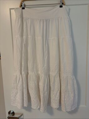 twiggy LONDON White Eyelet Tiered Midi Skirt